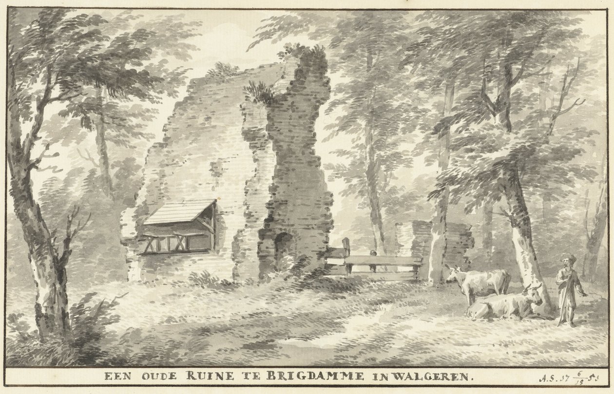 Romok Brigdamme-ban a Walcherenben Egy régi rom a walgereni Brigdamme-ban (cím a tárgyon) alkotó: Aert Schouman