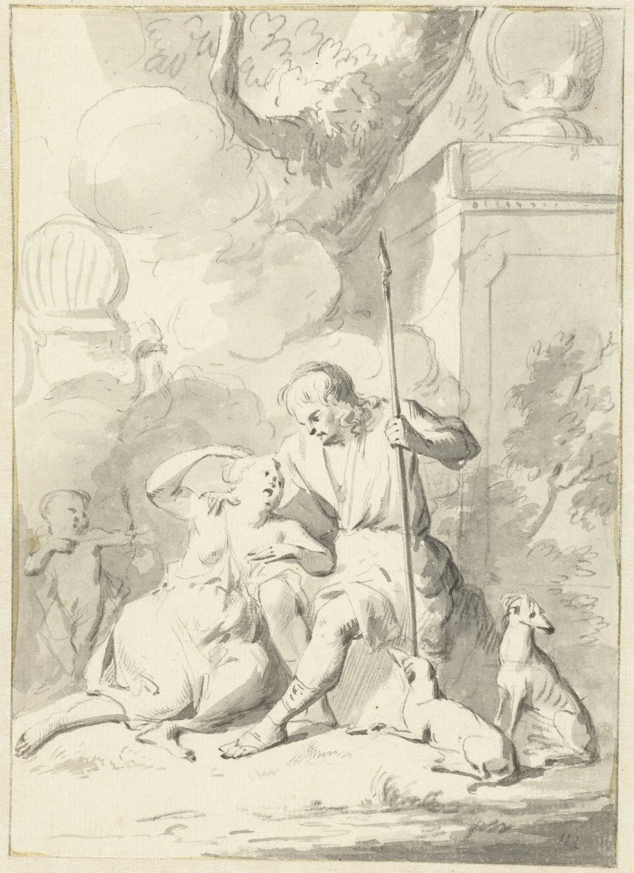 Venus en Adonis (?) alkotó: Aert Schouman