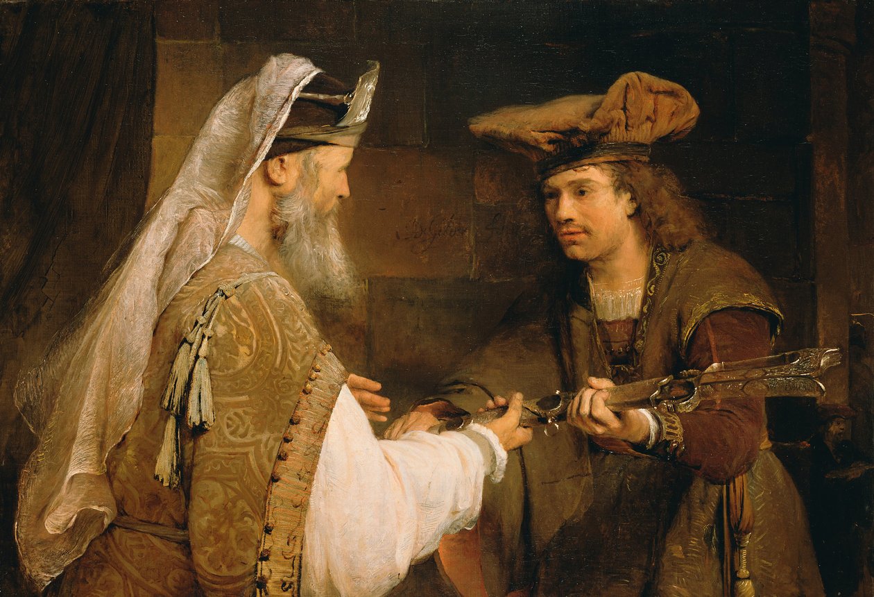 Ahimelek Góliát kardját adja Dávidnak, 1680-as évek alkotó: Aernt de Gelder