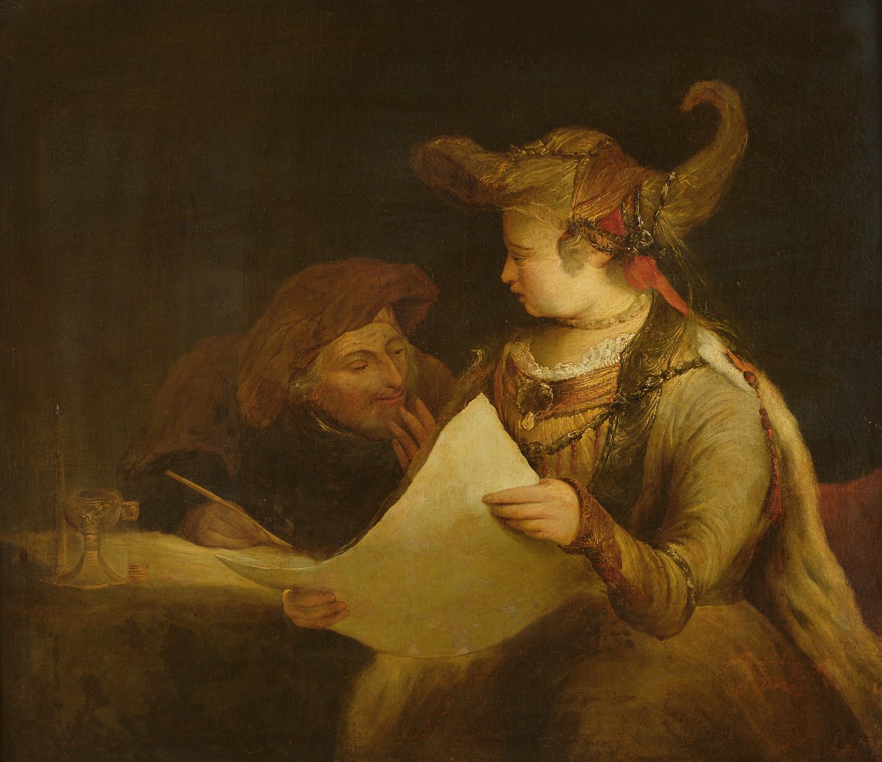 Eszter és Márdokeus, 1685 körül alkotó: Aernt de Gelder
