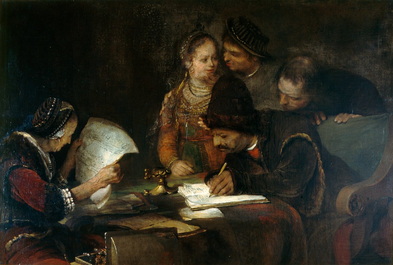 A házassági szerződés, 1670 körül (olaj, vászon) alkotó: Aert de Gelder