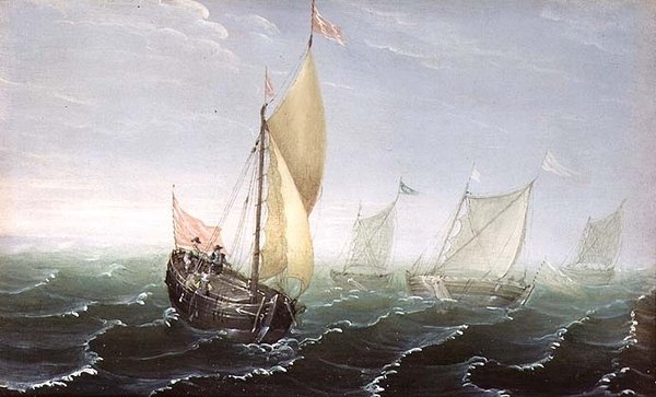Szállítás szélfútta vizeken alkotó: Aert van Antum