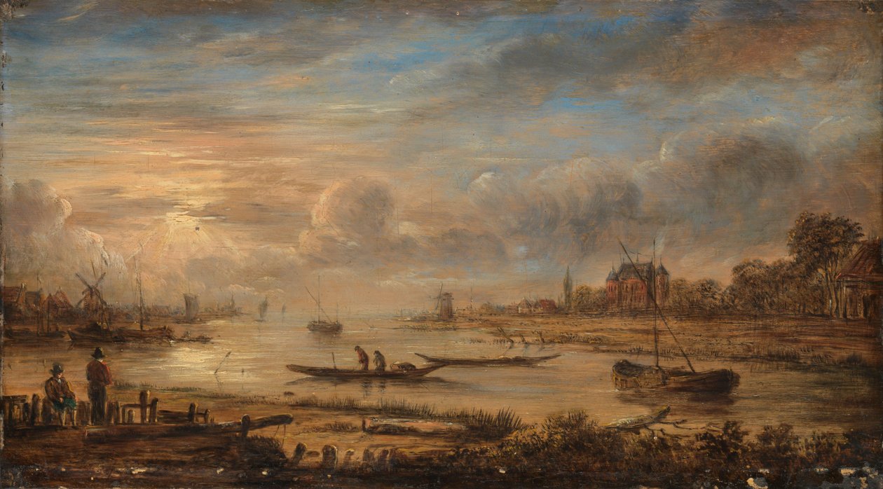 Kilátás a folyóra napkeltekor alkotó: Aert van der Neer (copy after)