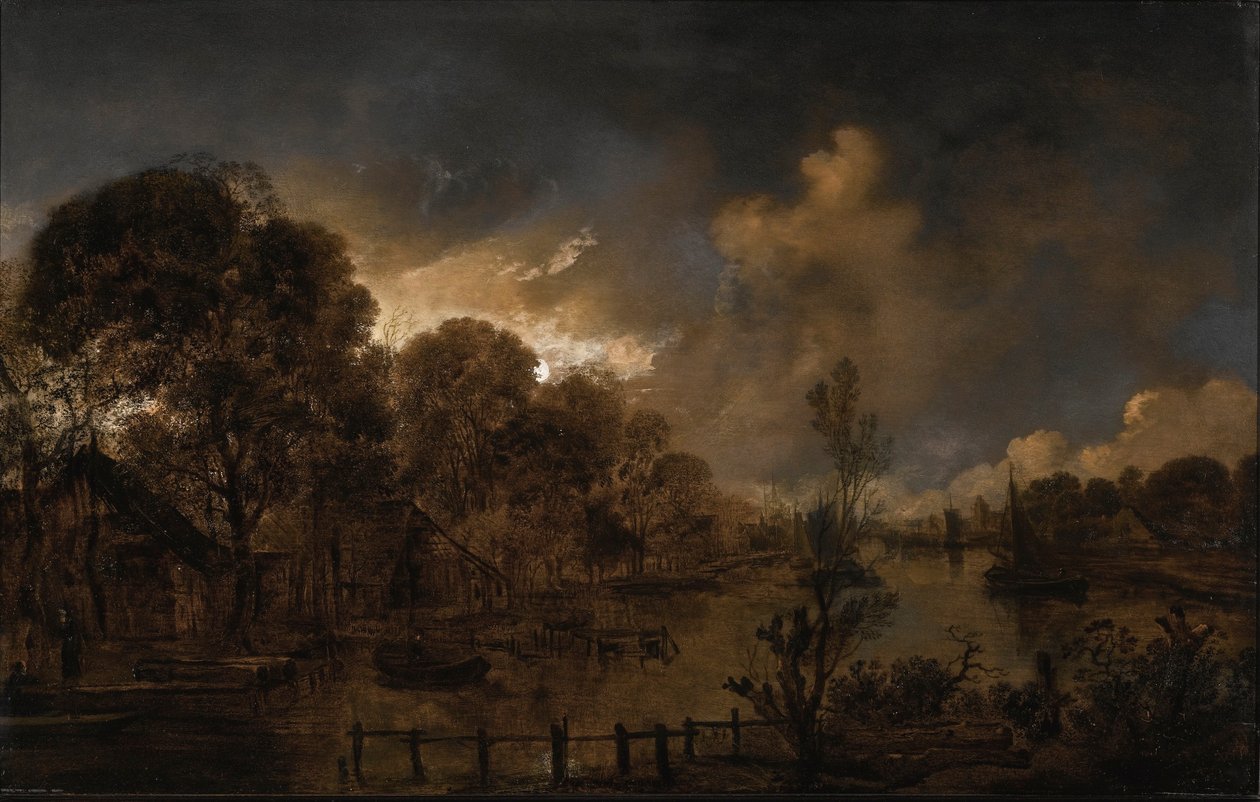 Csatorna holdfényben alkotó: Aert van der Neer