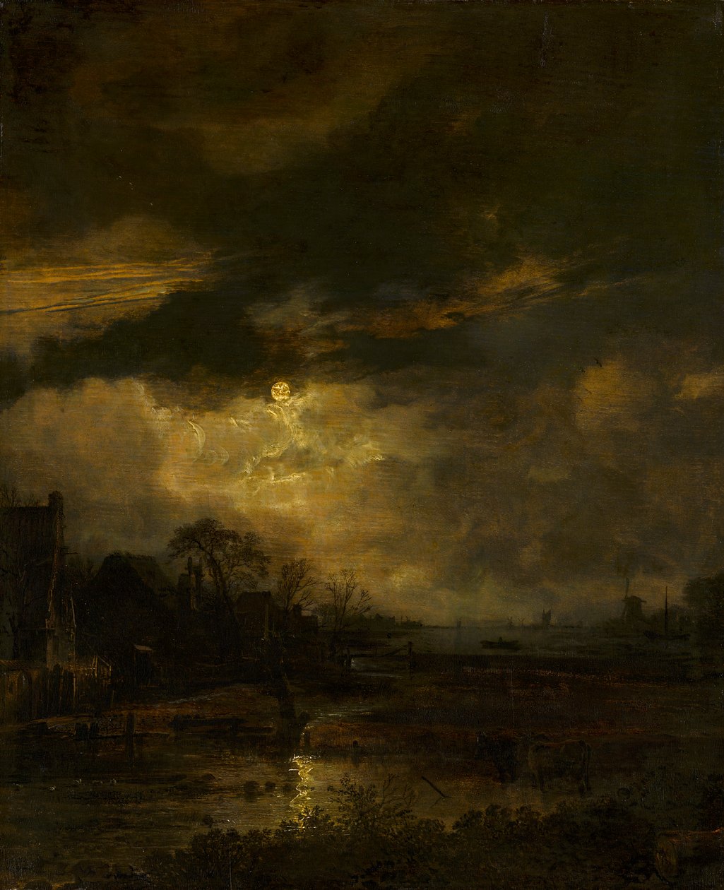 Tájkép naplementekor alkotó: Aert van der Neer