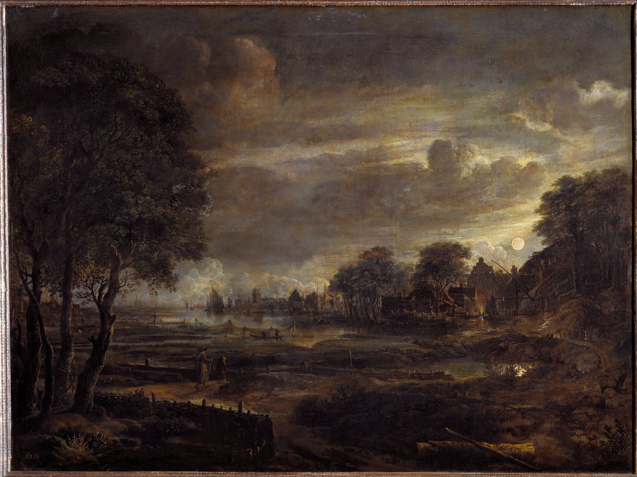 Táj a holdfényben (Festmény alkotó: Aert van der Neer