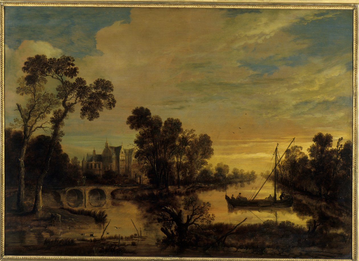 Táj csatornával, 1643 alkotó: Aert van der Neer