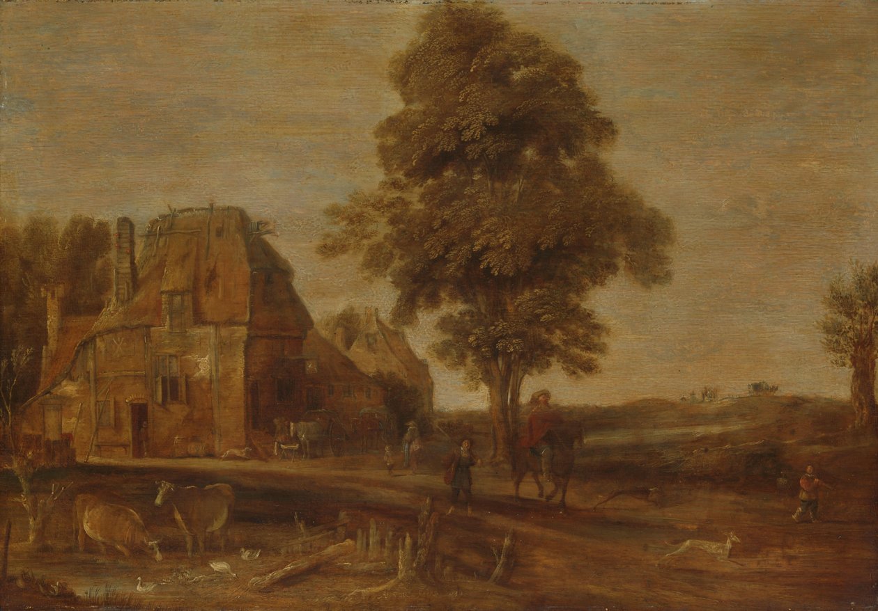 Táj fogadóval alkotó: Aert van der Neer