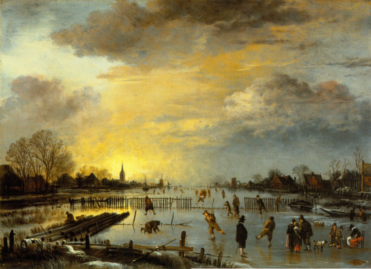 Téli táj korcsolyázókkal alkotó: Aert van der Neer