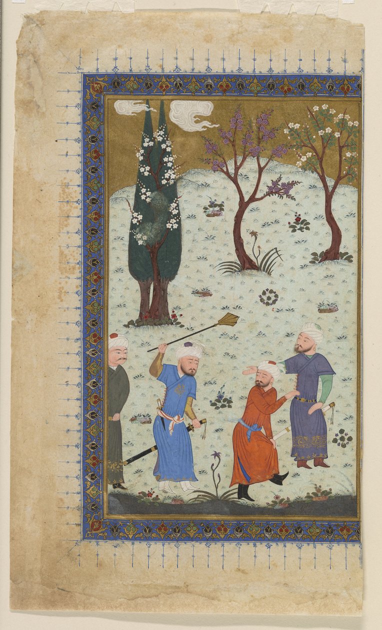 Egy herceg trónoló kísérőkkel körülvéve, 1425-30 alkotó: Afghan School