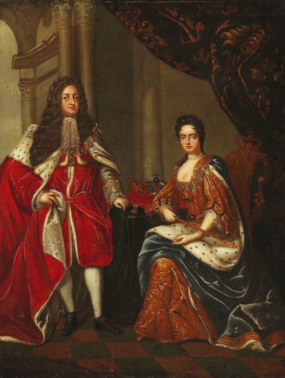 Anna angol királynő és George dán herceg portréja alkotó: Charles Boit