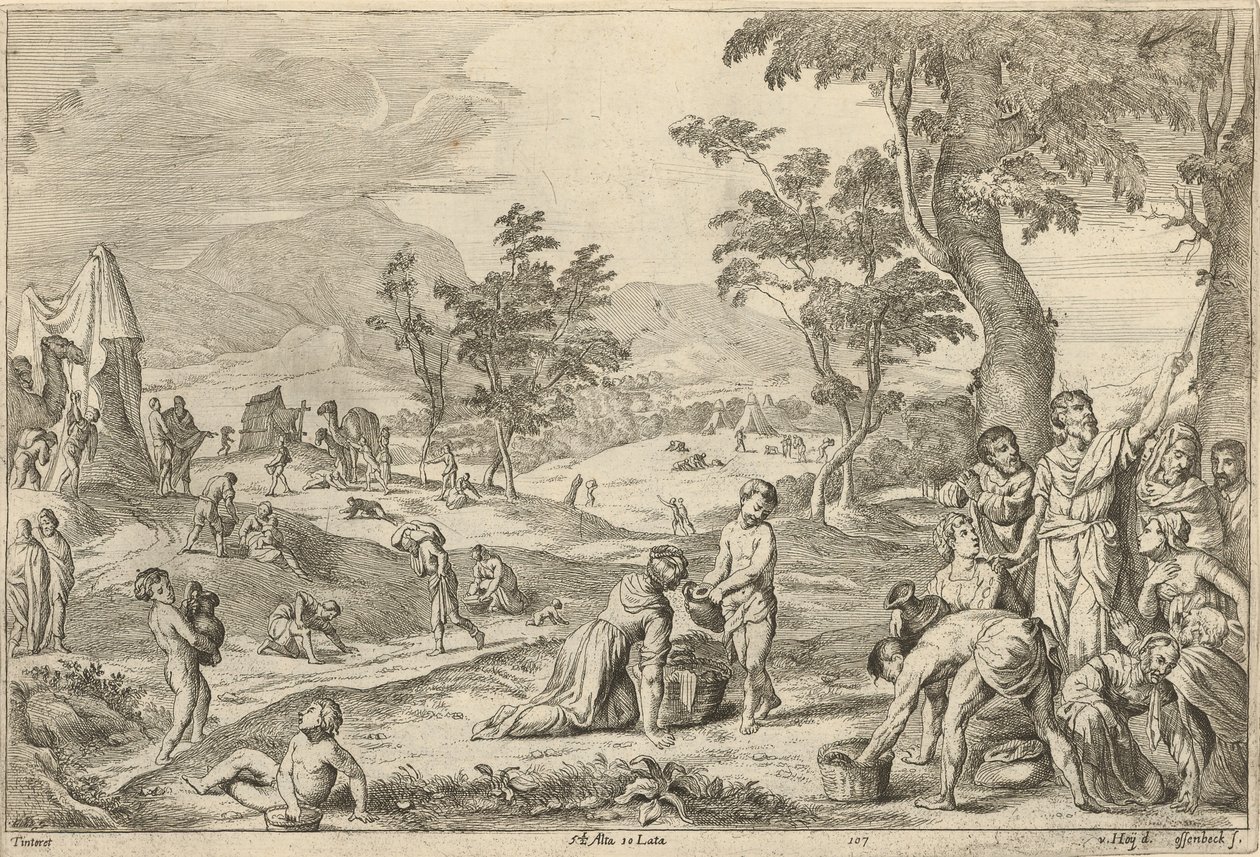 Izraelita mannát gyűjt alkotó: After David Teniers the Younger