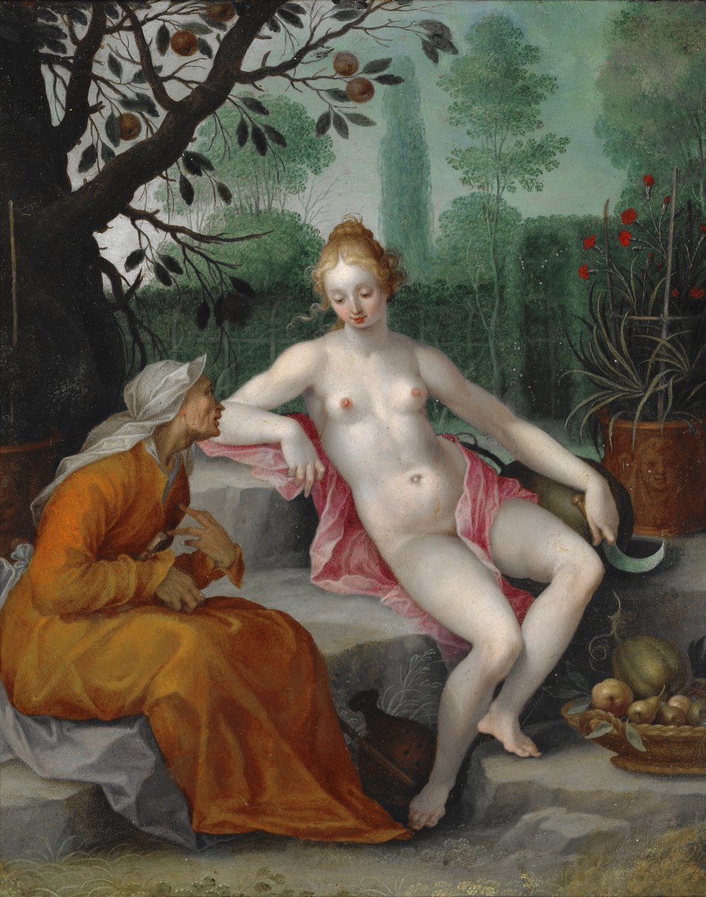 Vertumnus és Pomona alkotó: after Abraham Bloemaert