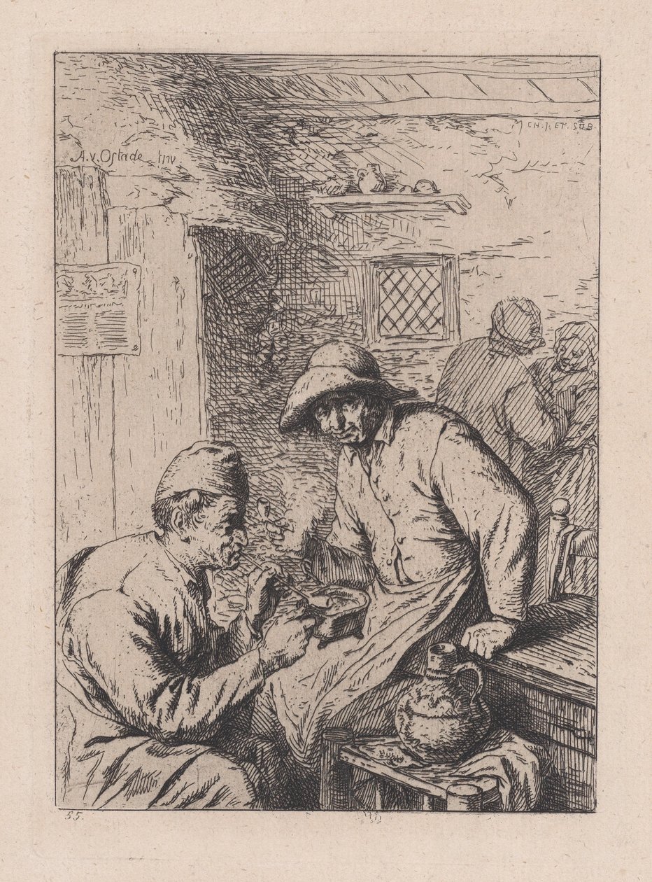A dohányosok Ostade után, 19. század. alkotó: After Adriaen van Ostade.