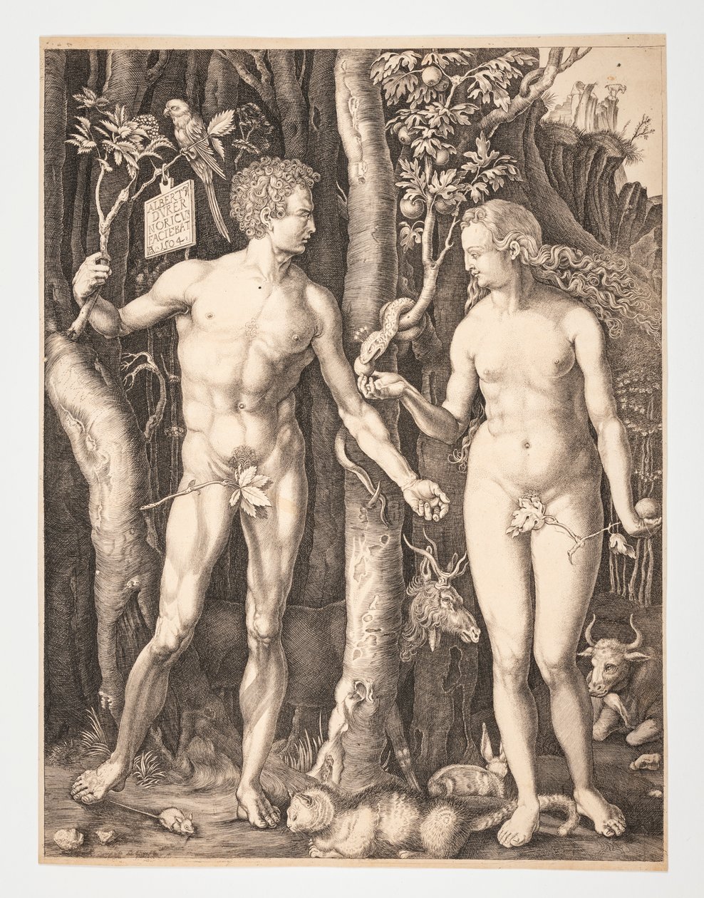 Ádám és Éva az Édenkertben - Albrecht Durer - 20-1932-109 alkotó: After Albrecht Dürer