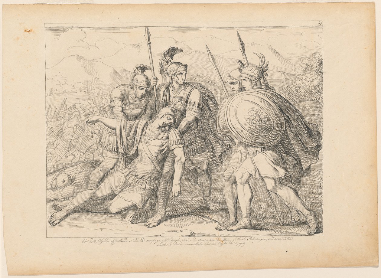 Lausus halála alkotó: After Bartolomeo Pinelli