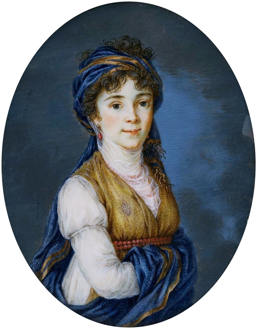 Lengyel: Anna Grigorjevna Beloszelszkij-Belozerszkij hercegnő (1773-1846) miniatúrája. alkotó: after Élisabeth Louise Vigée Le Brun