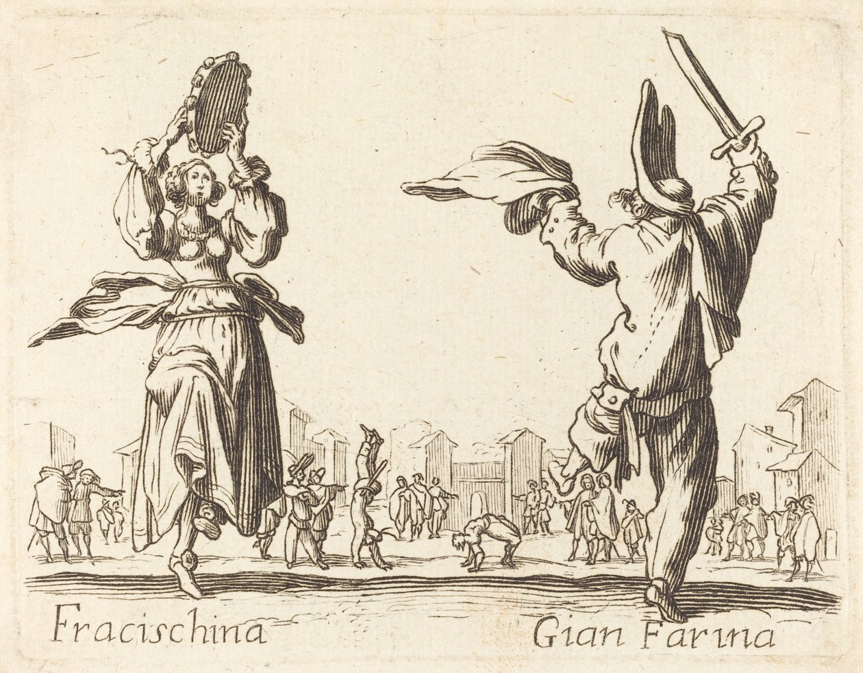 Fracischina és Gian Farina alkotó: After Jacques Callot