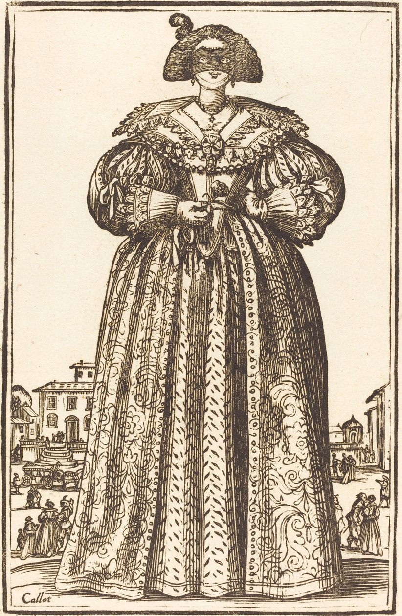 Álarcos Nemes Nő alkotó: After Jacques Callot
