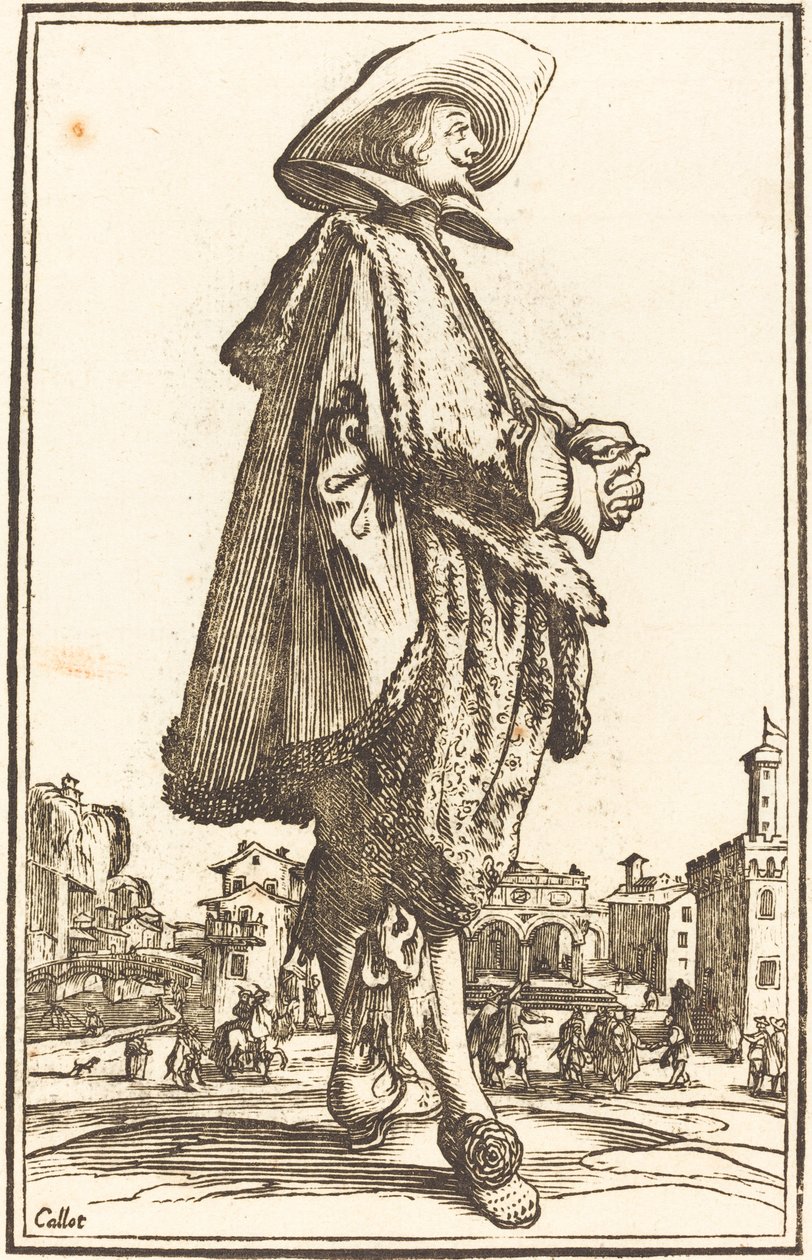 Nemes ember ölbe tett kézzel alkotó: After Jacques Callot