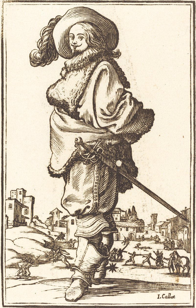 Nemes Férfi Szőrme Plastron alkotó: After Jacques Callot