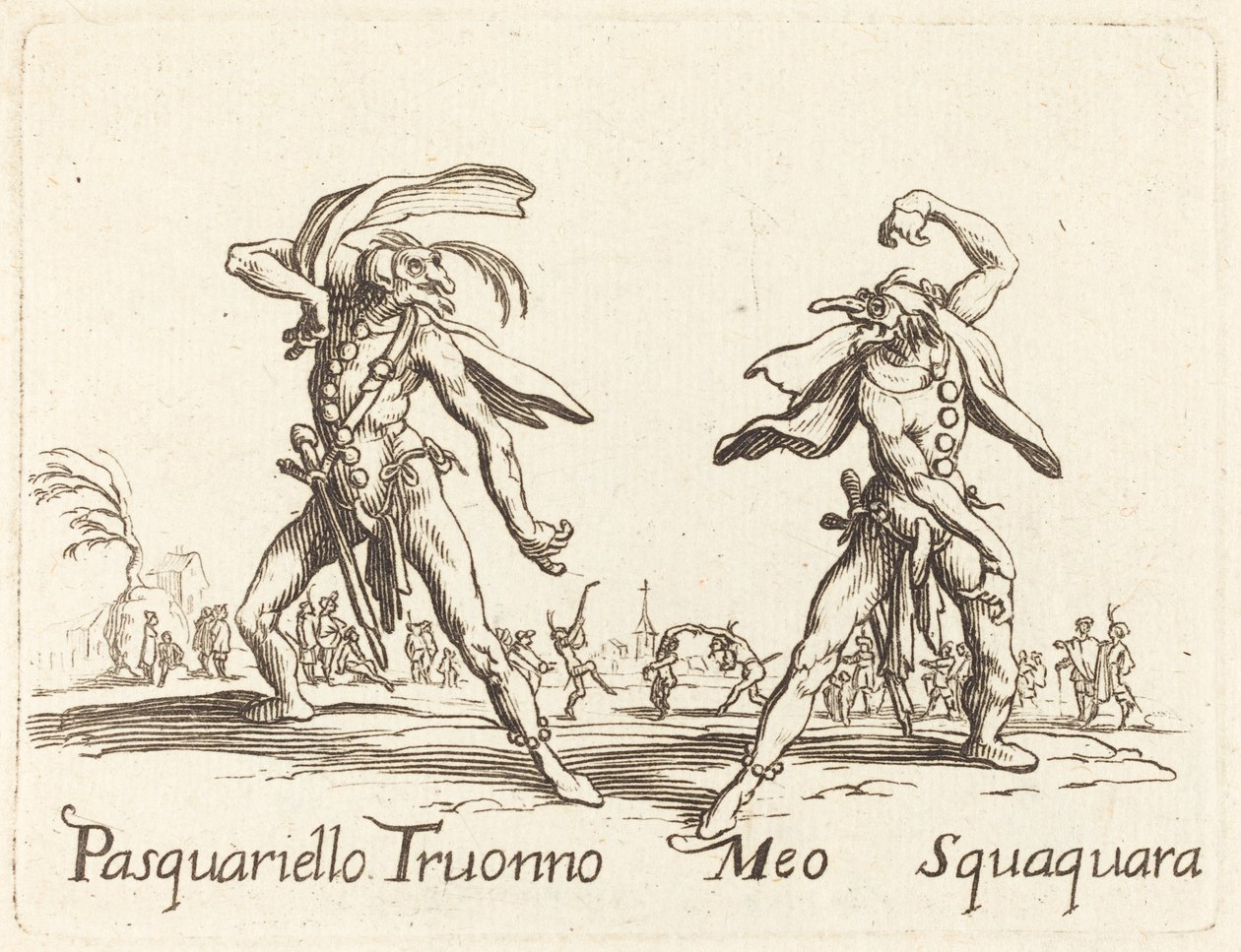 Pasquariello Truonno és Meo Squaquara alkotó: After Jacques Callot