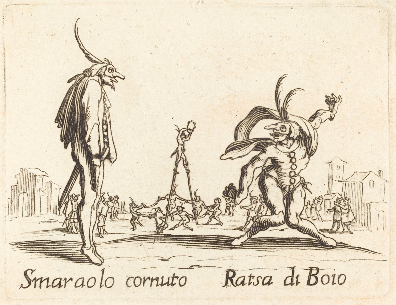 Smaralo Cornuto és Ratsa di Boio alkotó: After Jacques Callot