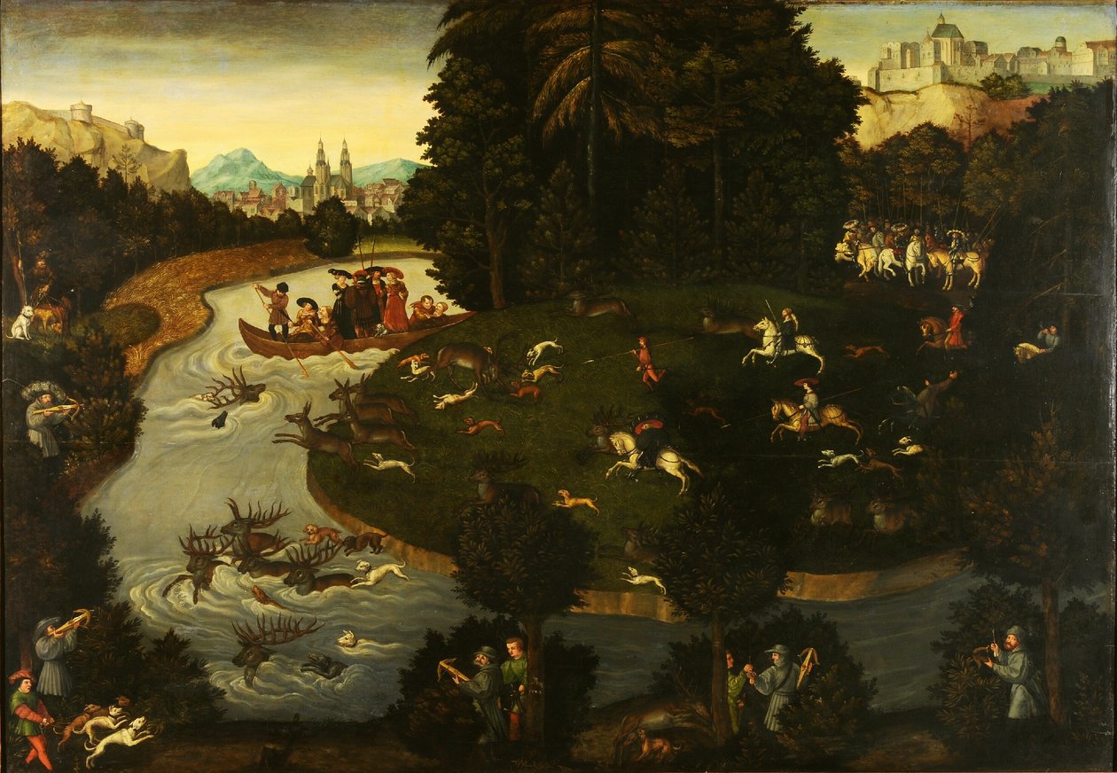 Szarvas vadászat alkotó: after Lucas Cranach the Elder