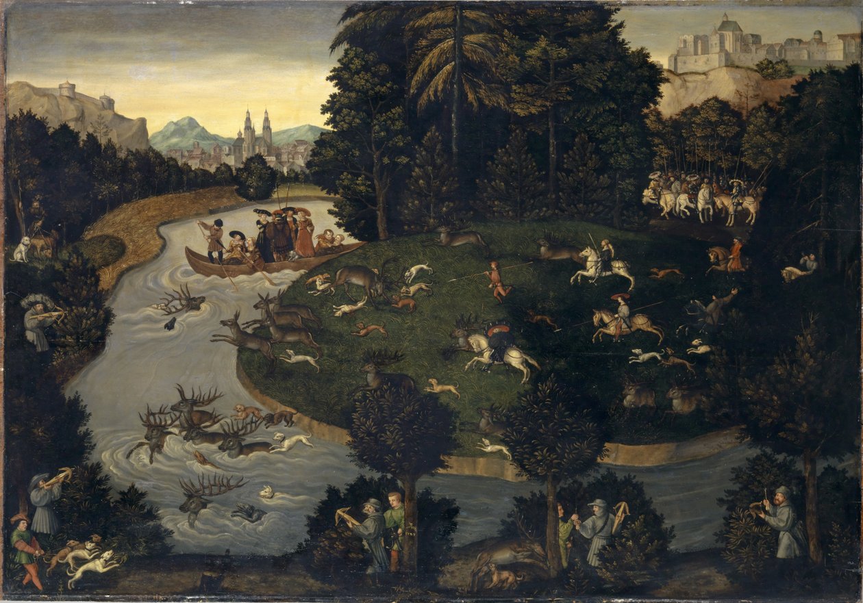 Szarvas vadászat alkotó: after Lucas Cranach the Elder