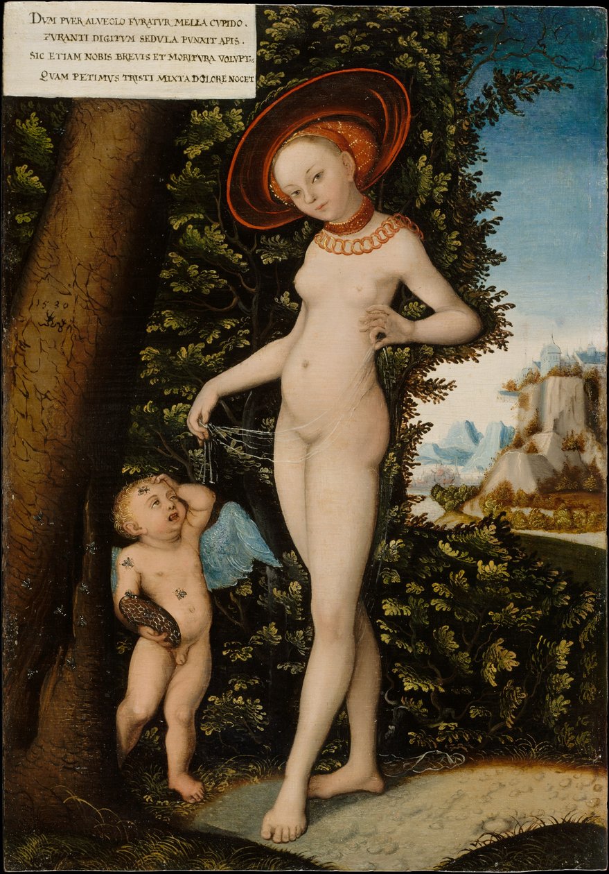 Vénusz és Ámor, a méz tolvaj alkotó: after Lucas Cranach the Elder