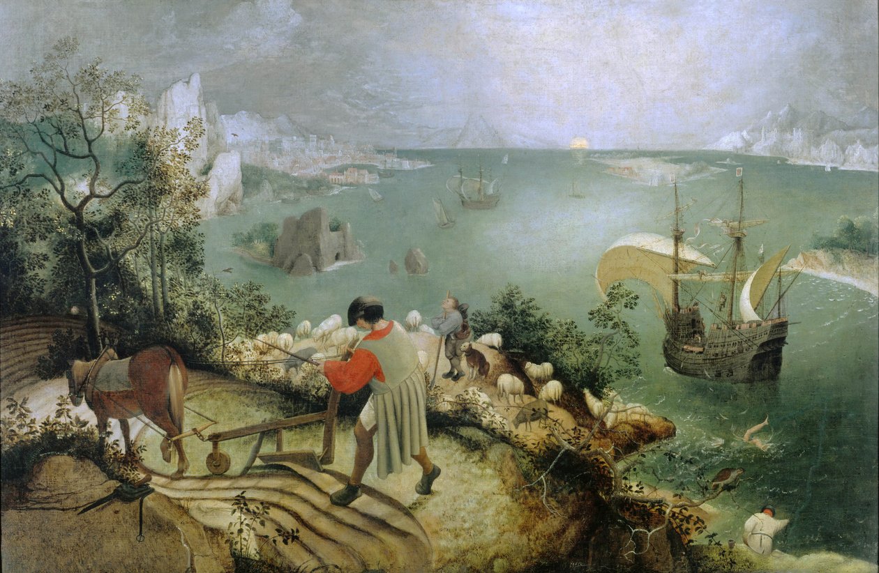 Tájkép Ikarosz bukásával alkotó: After Pieter Brueghel the Elder