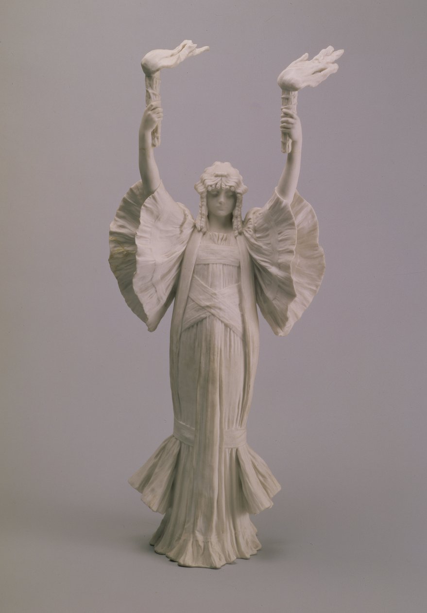 Táncos fáklyákkal az asztal közepéről, Sevres, 1900 (keksz) alkotó: Agathon Leonard