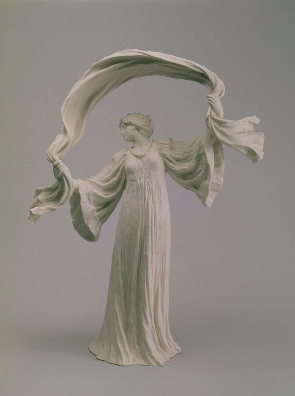 Táncos sállal az asztal közepéről, Sevres, 1900 (keksz) alkotó: Agathon Leonard
