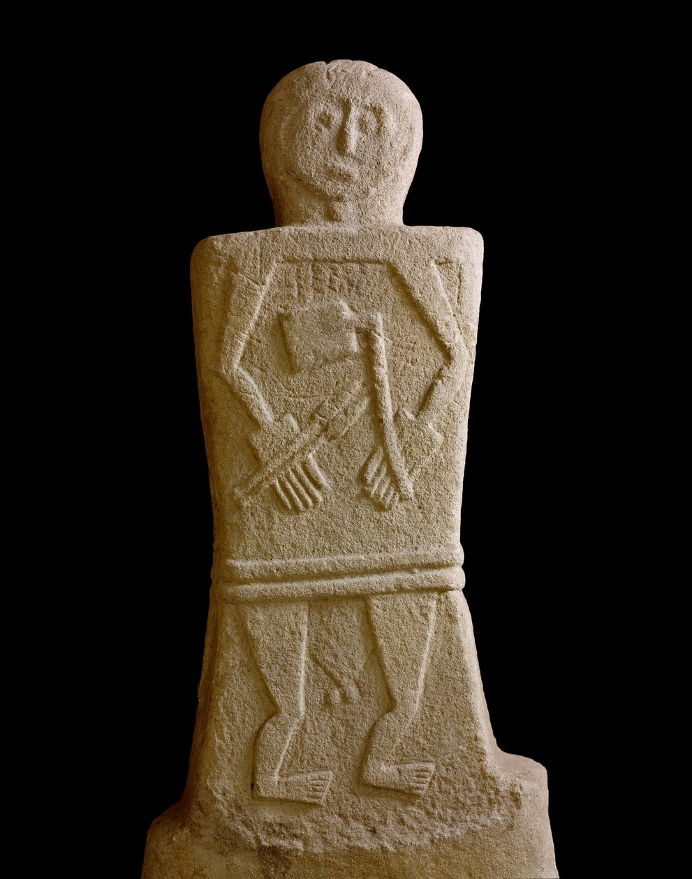 Őskori művészet: férfi sztélé a Selva di Filetto-ból (II. Filetto), vaskor (Kr. e. 8-6. század) Pontremoli, Bocconi palota alkotó: Iron Age