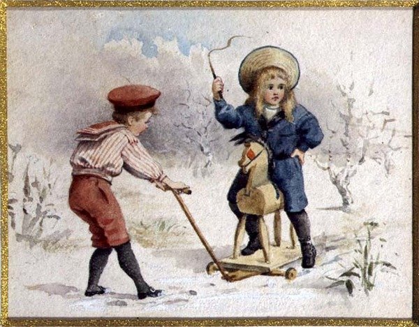 A játékló (akvarell papíron) alkotó: Agnes Gardner King