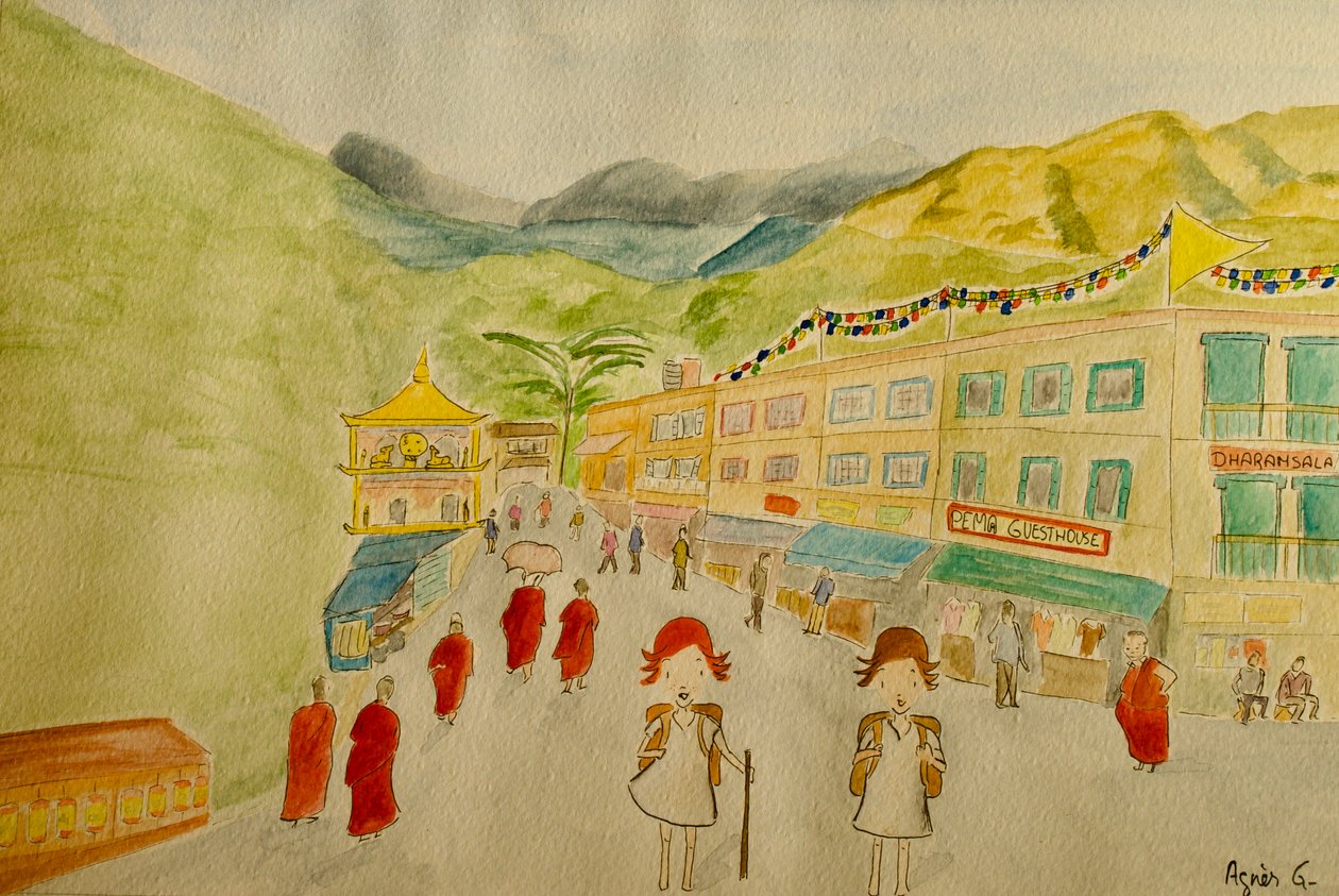 The Voyage, Dharamsala, 2015, akvarell, papír alkotó: Agnes Girardon