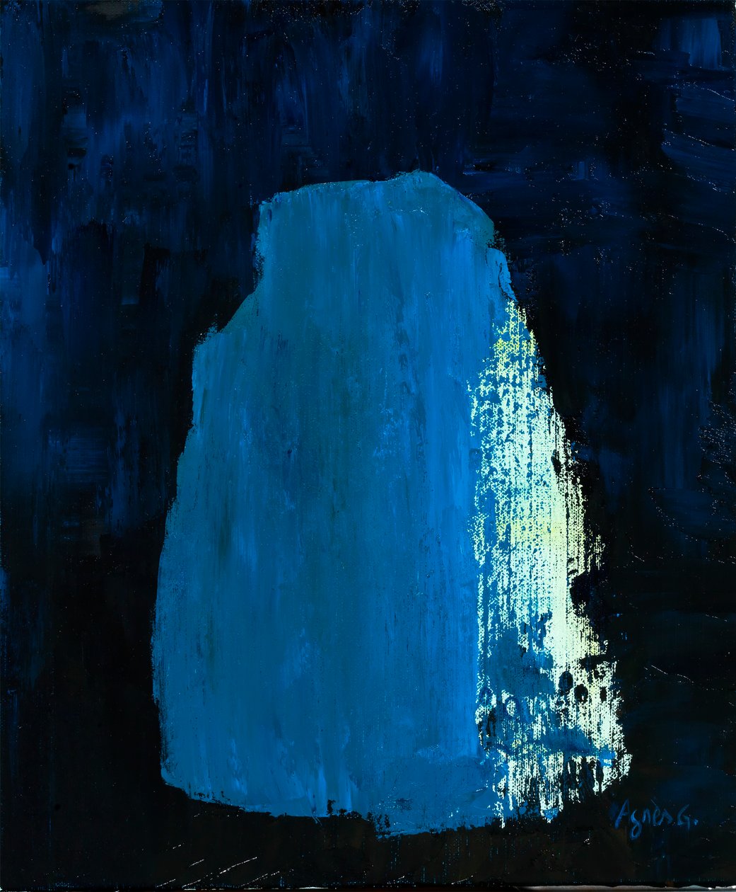 Időpont 3, 2018 (olaj, vászon) alkotó: Agnes Girardon