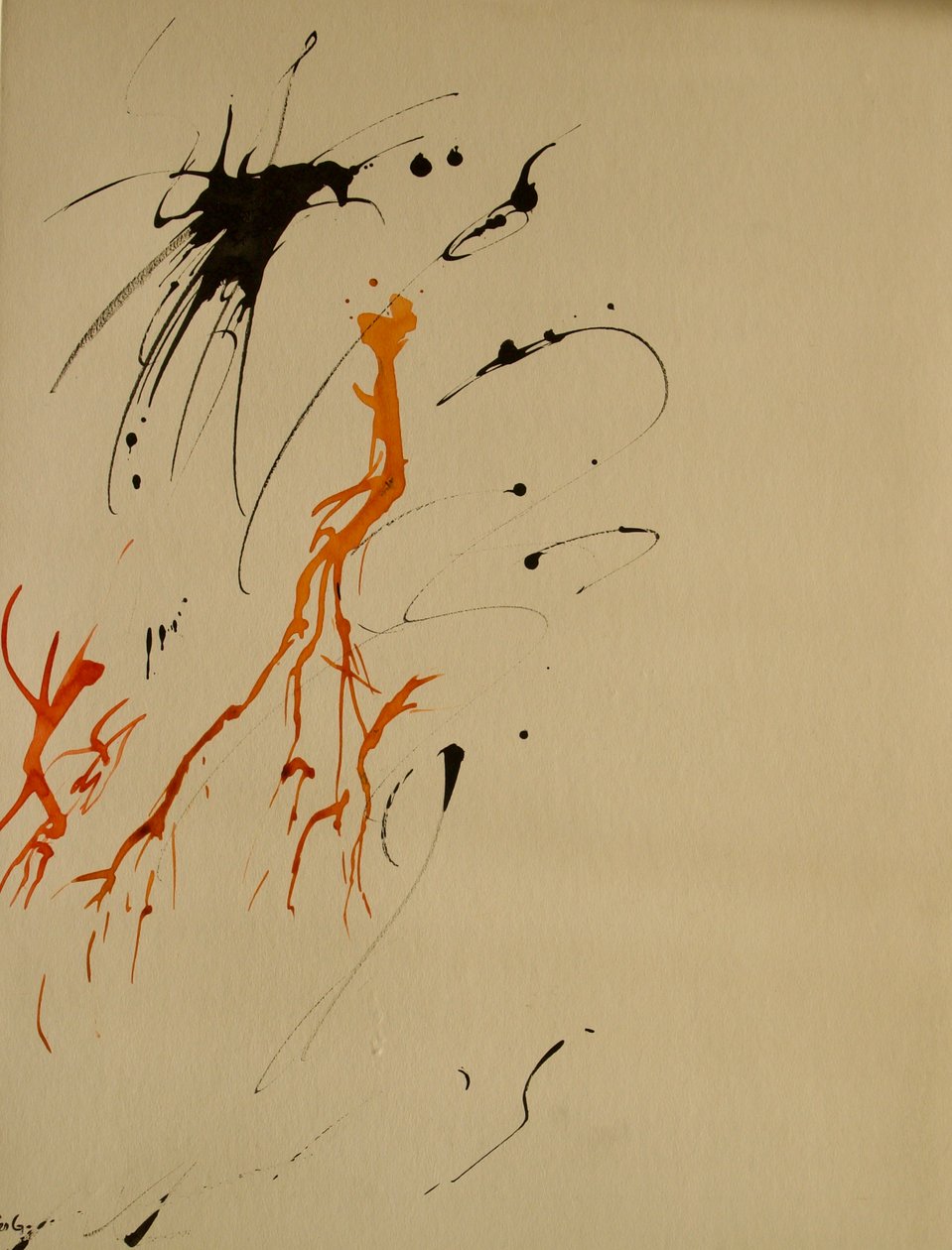 Untitled 17, 2016 (tinta és akril papíron) alkotó: Agnes Girardon