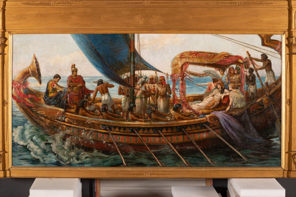 Antonius és Kleopátra repülése az actiumi csatából, 1897 körül (olaj, vászon) alkotó: Agnes Pringle
