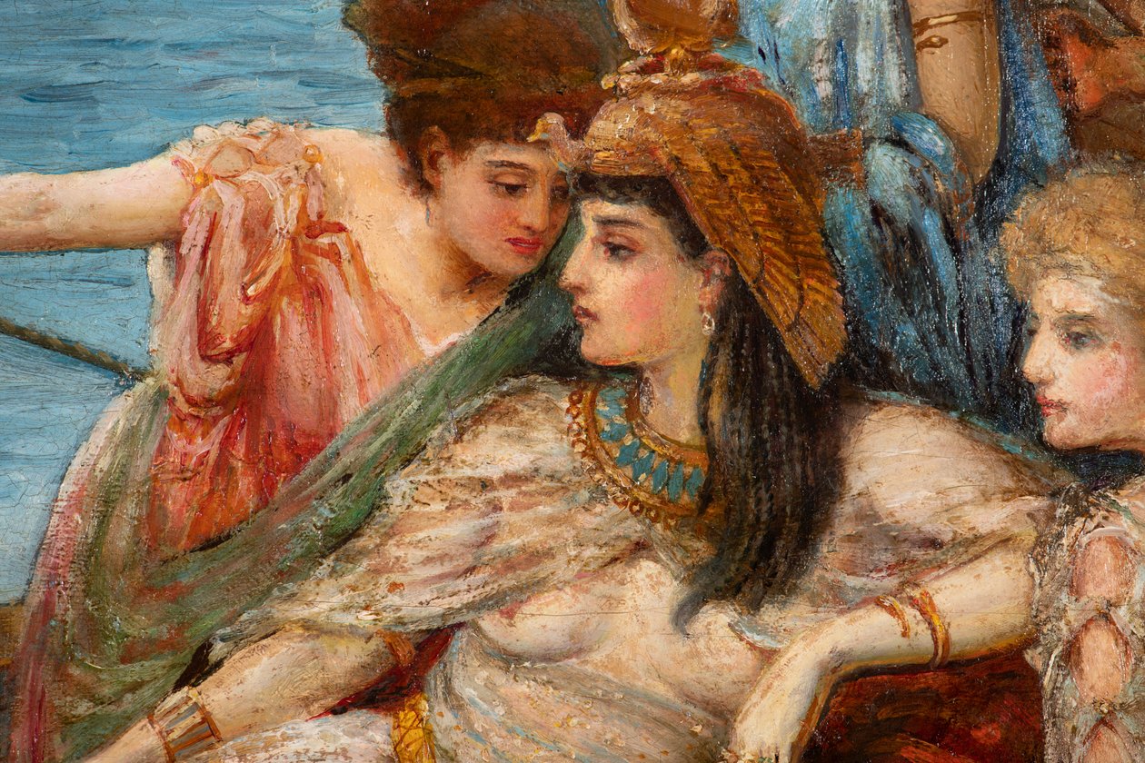 Antonius és Kleopátra repülése az actiumi csatából, 1897 körül (olaj, vászon) alkotó: Agnes Pringle