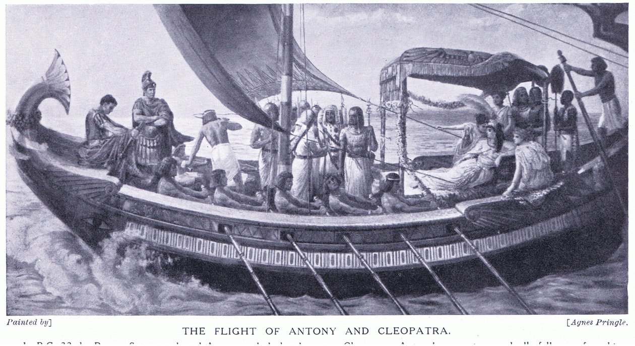 Anthony és Kleopátra repülése, 1920 körül (litho) alkotó: Agnes Pringle