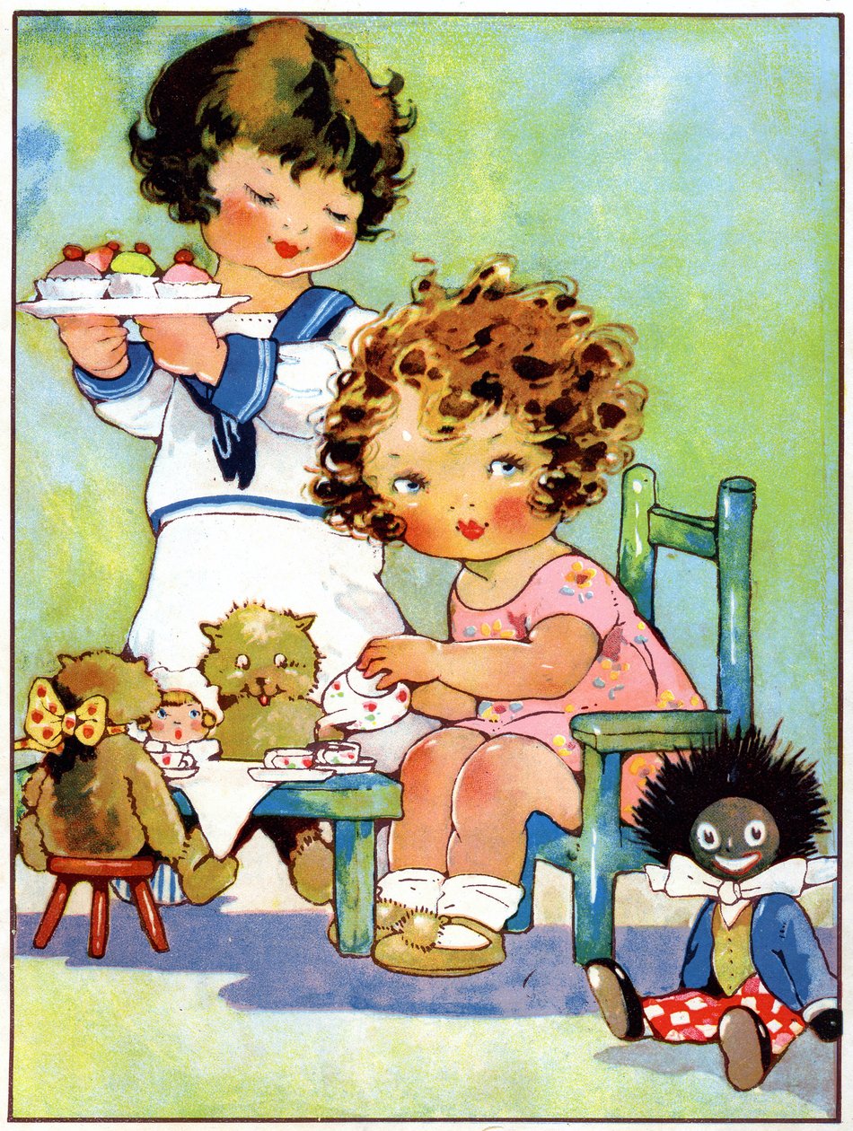 Kislányok étkezőben, 1920 körül (illusztráció alkotó: Agnes Richardson