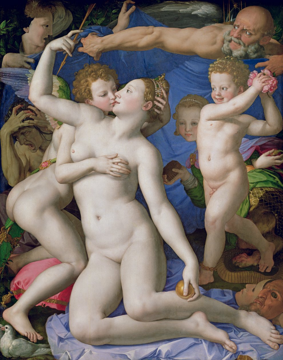 Egy allegória Vénusszal és Ámorral, 1540-50 körül alkotó: Agnolo Bronzino