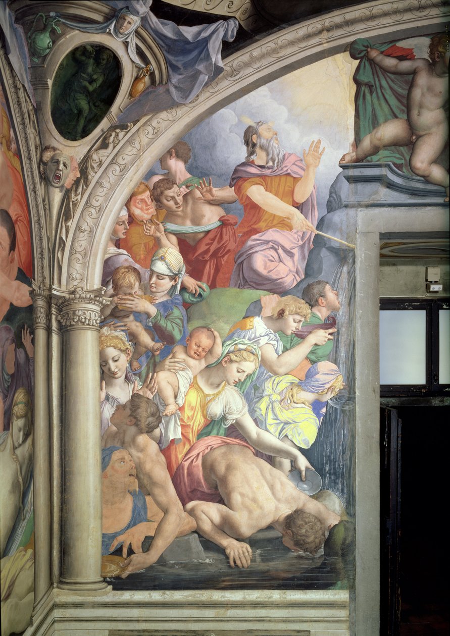 Mózes megüti a vizet a szikláról, a Capella di Eleonora-ból, 1555 (lásd még: 60345 és 81565) alkotó: Agnolo Bronzino