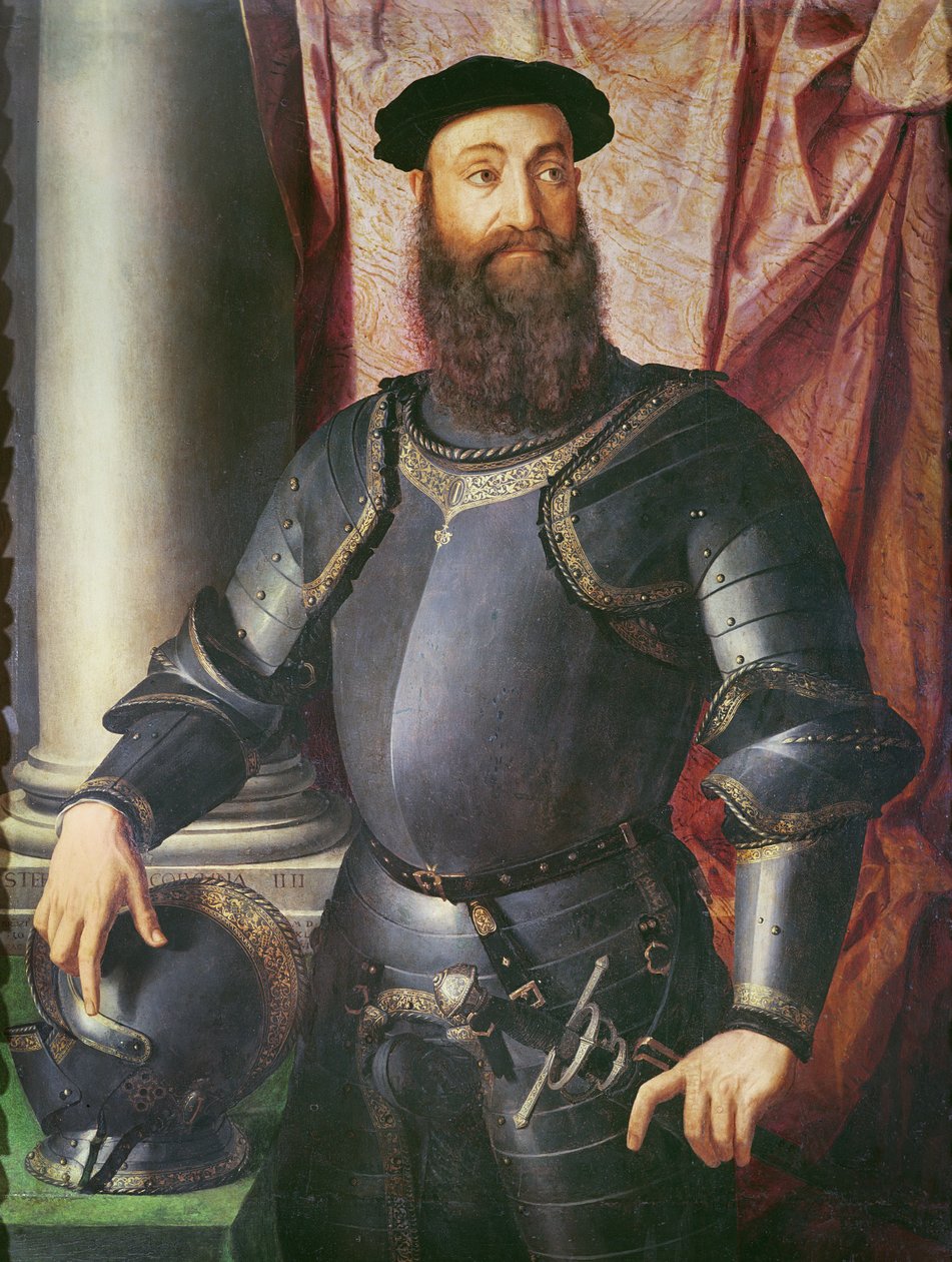 Stefano Colonna, V. Károly tábornok portréja, 1546 (tempera fán) alkotó: Agnolo Bronzino