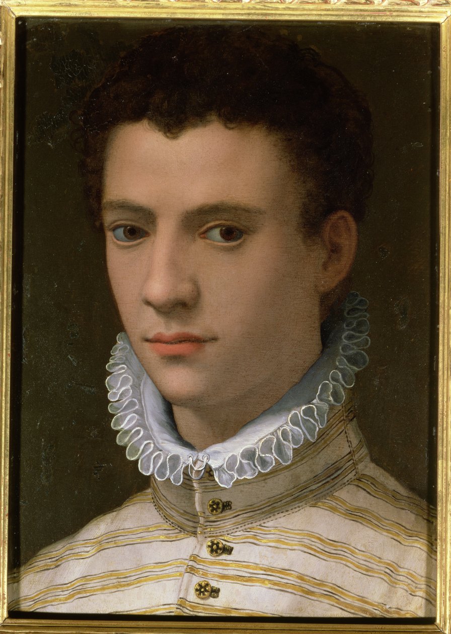 Fiatal férfi portréja (olaj, réz) alkotó: Agnolo Bronzino
