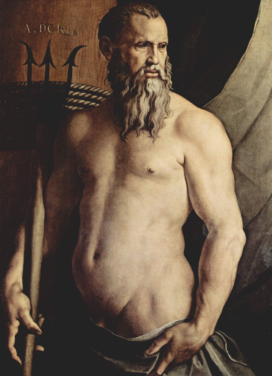 Andrea Doria portréja Neptunuszként alkotó: Agnolo Bronzino