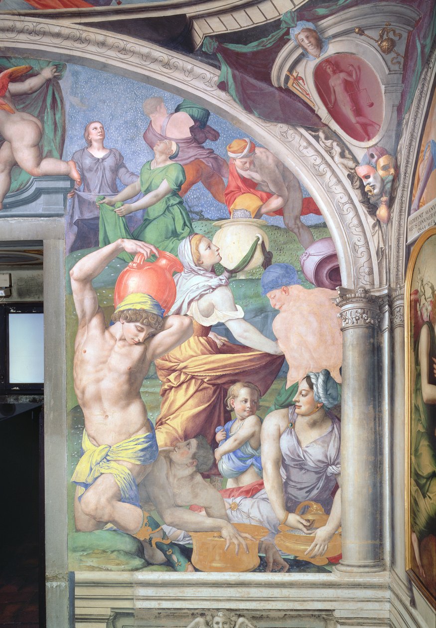 Manna bukása a Capella di Eleonora-ból, 1555 (lásd még: 60345 és 81566) alkotó: Agnolo Bronzino