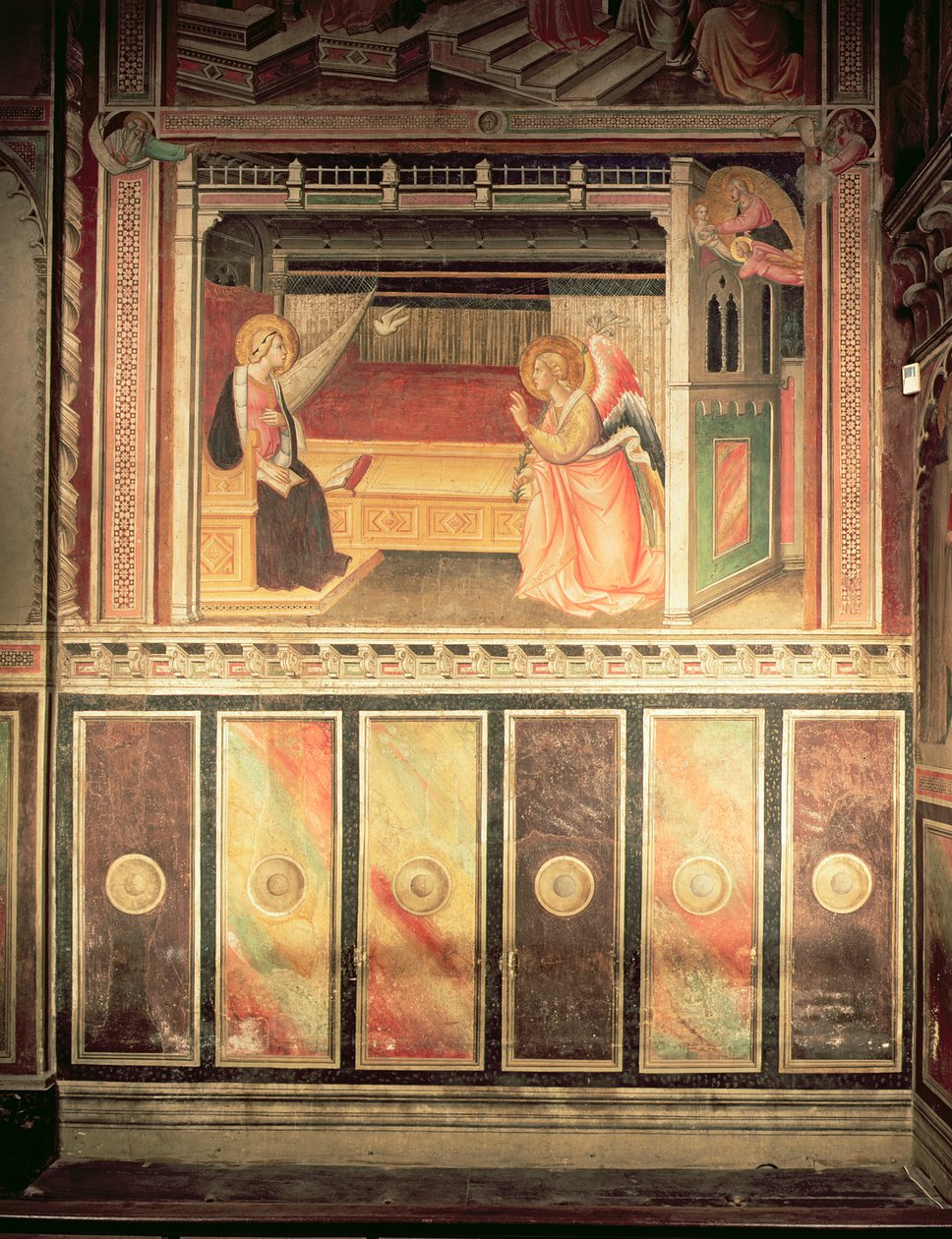 Angyali üdvözlet a Cappella del Sacro Cingoloban alkotó: Agnolo Gaddi