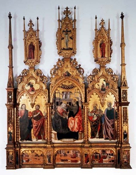 Szűz koronázása, triptichon alkotó: Agnolo and Bartolomeo degli Erri